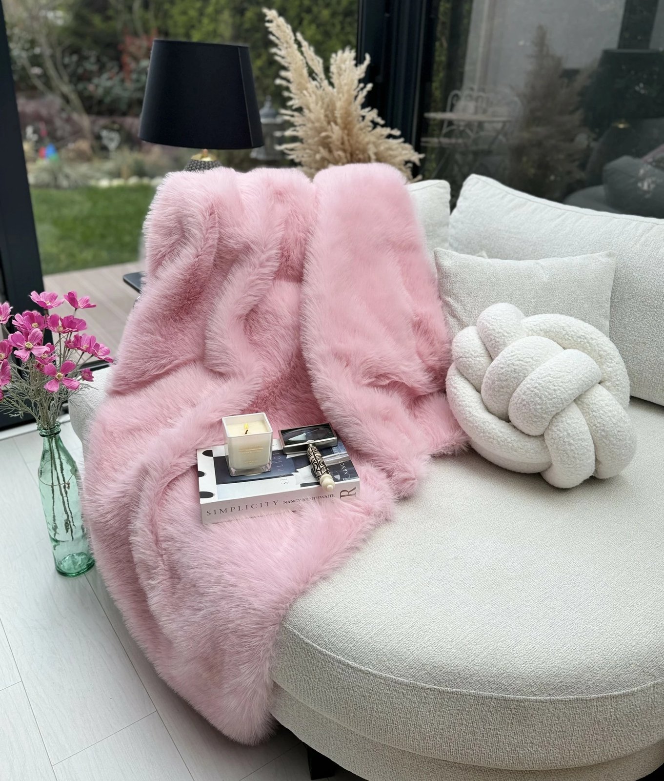 Mbulesë divani rozë, Evila Originals, Lolita, 75