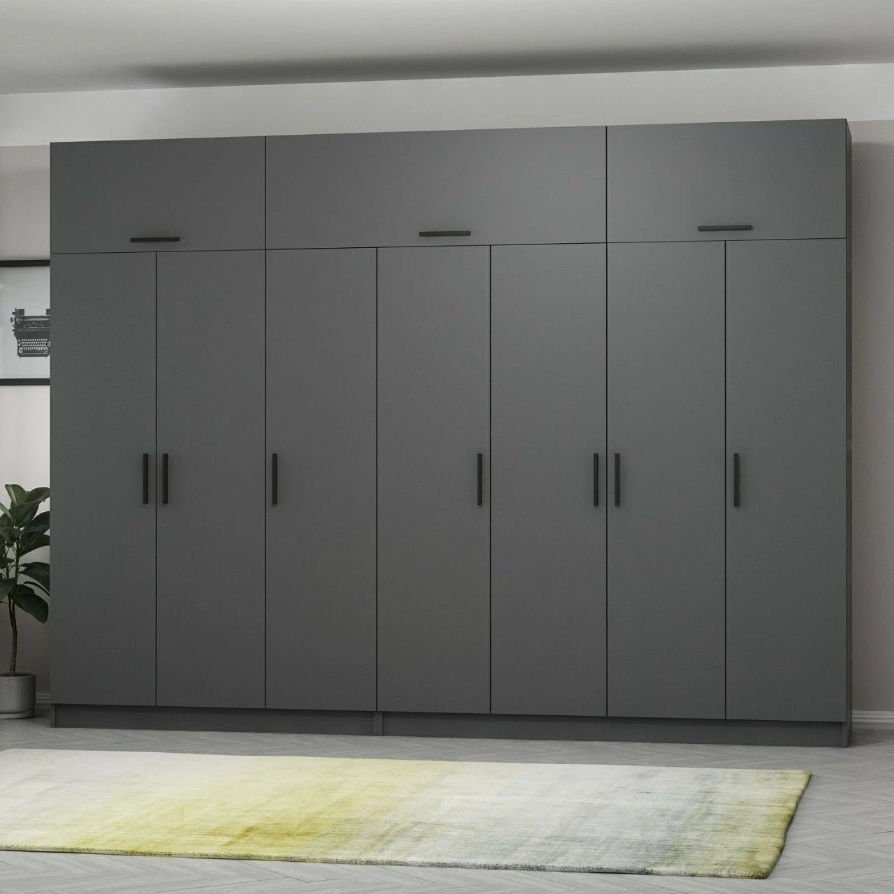 Dollap Skye Decor, ngjyrë antracit, 315x235x52cm