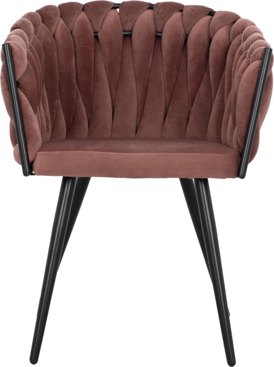 Karrige Luanda, kadife, ngjyrë molle të kalbur, këmbë metalike, FH8741.02, 60x54x78 cm, set prej 2 copë