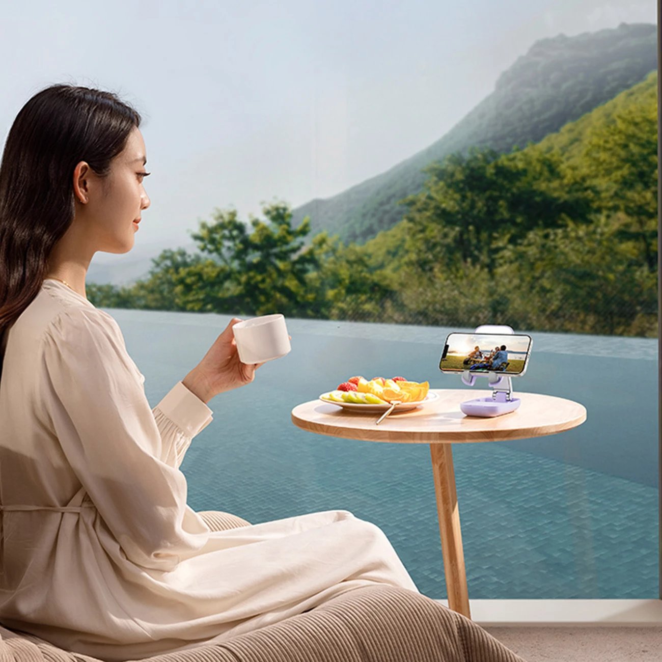 Mbajtës i rregullueshëm për celular Baseus Seashell Series, B10551500111-00, i zi