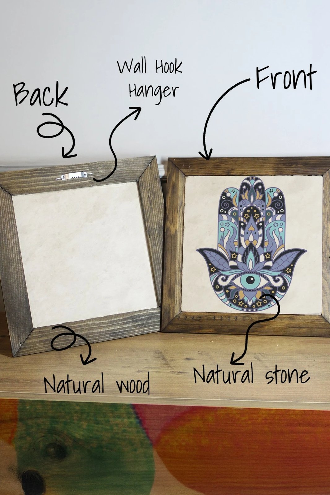 Pikturë dekorative me kornizë, shumëngjyrëshe, Wallity, Ersytastablo20 - 16, 15.5x15.5cm