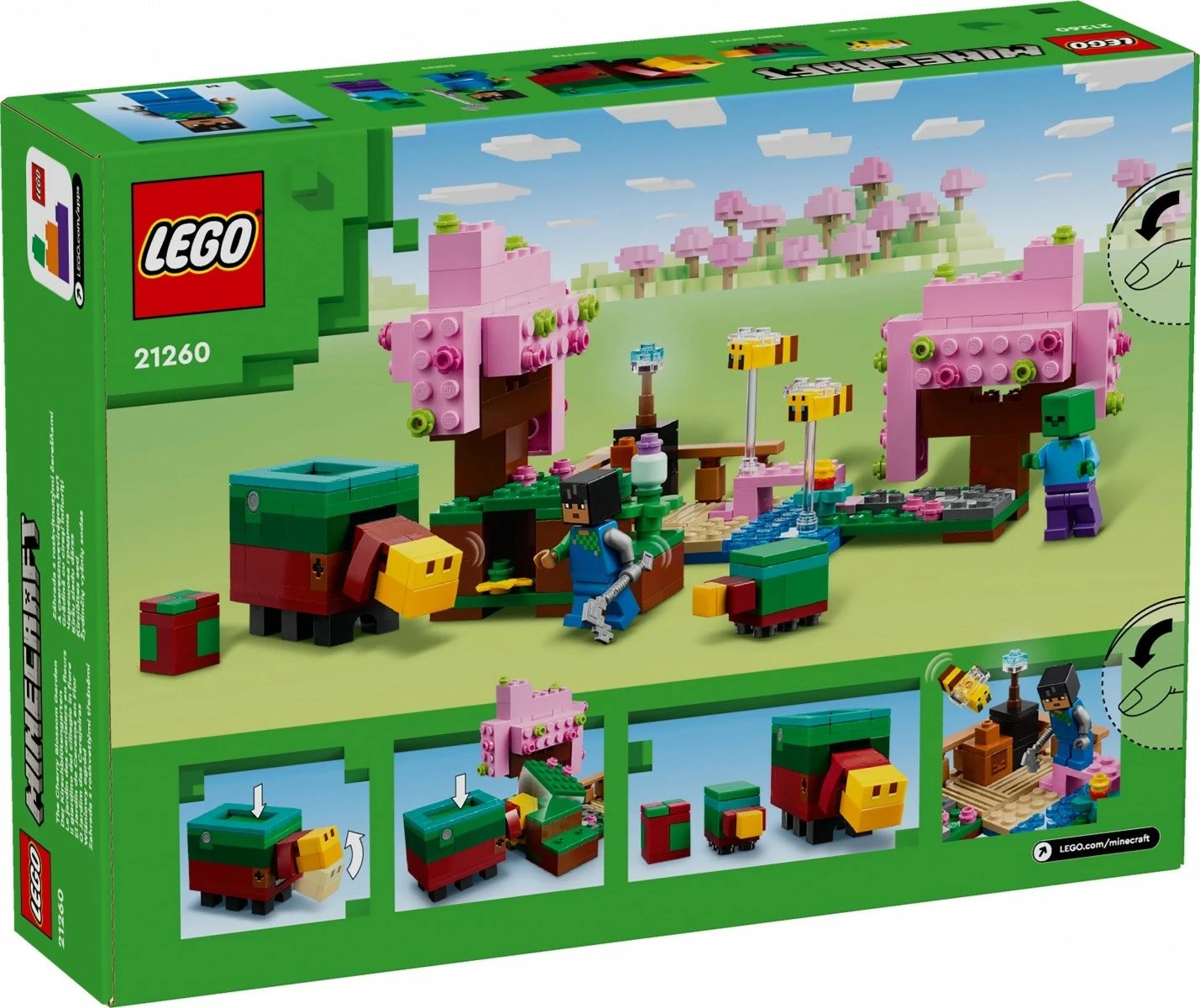Set LEGO Minecraft Cherry Blossom Garden 21260, 304 pjesë, plastikë, për fëmijë 8+