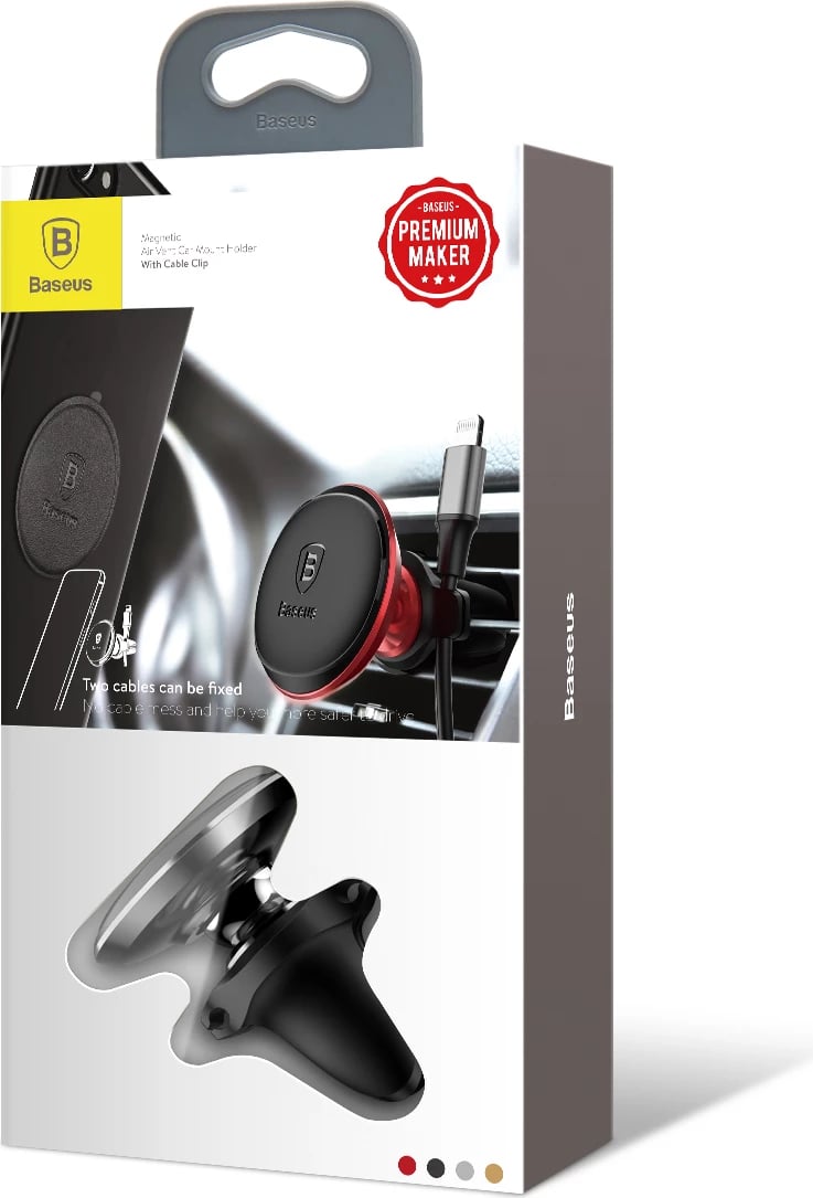 Mbajtës magnetik për celular Baseus C40141201113-00, për ventilator të makinës, i zi