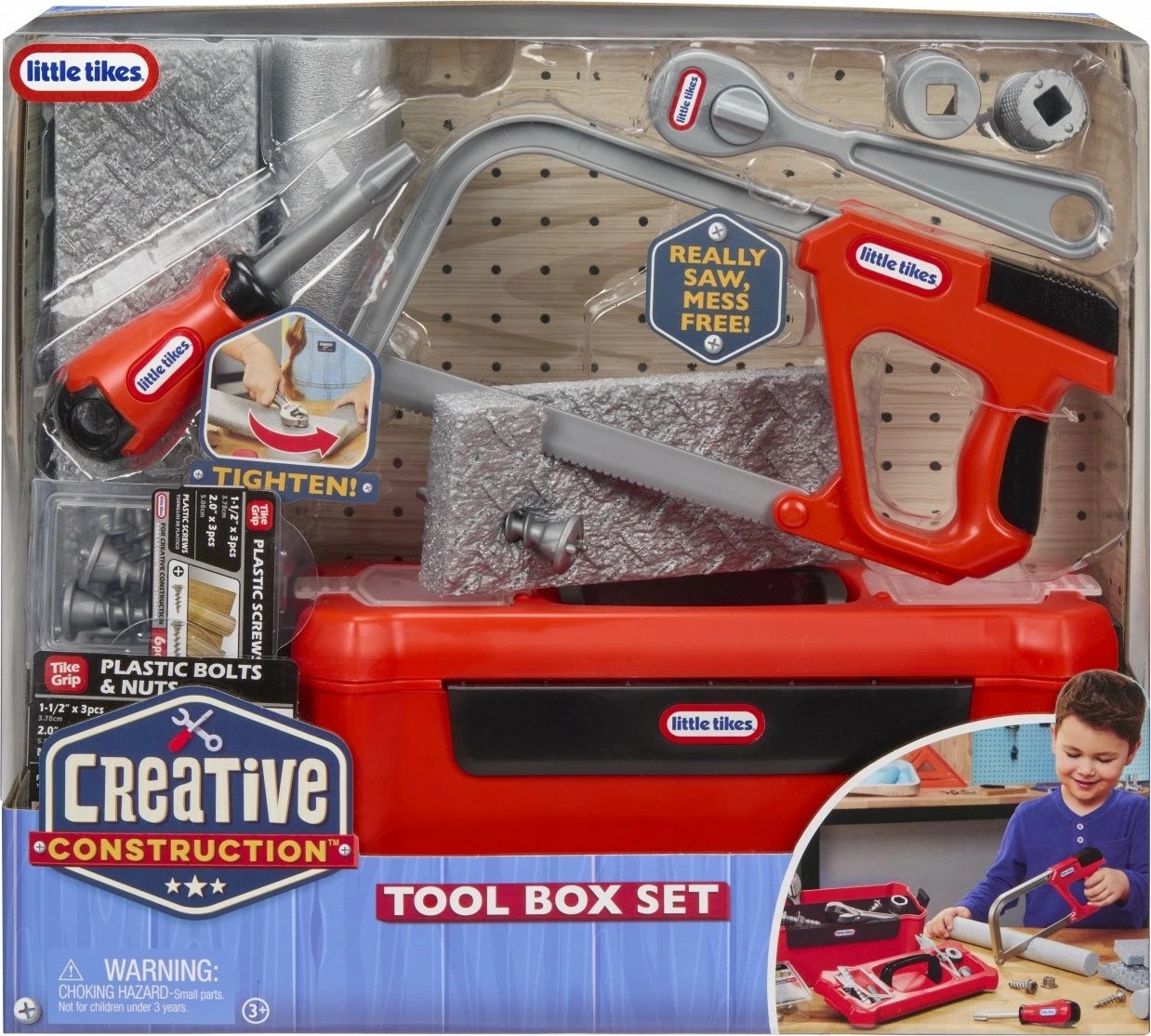 Set mjetesh ndërtimi për fëmijë, Little Tikes Creative Construction 643262-EUC, kuti veglash, plastikë, 3+ vjeç, shumëngjyrëshe