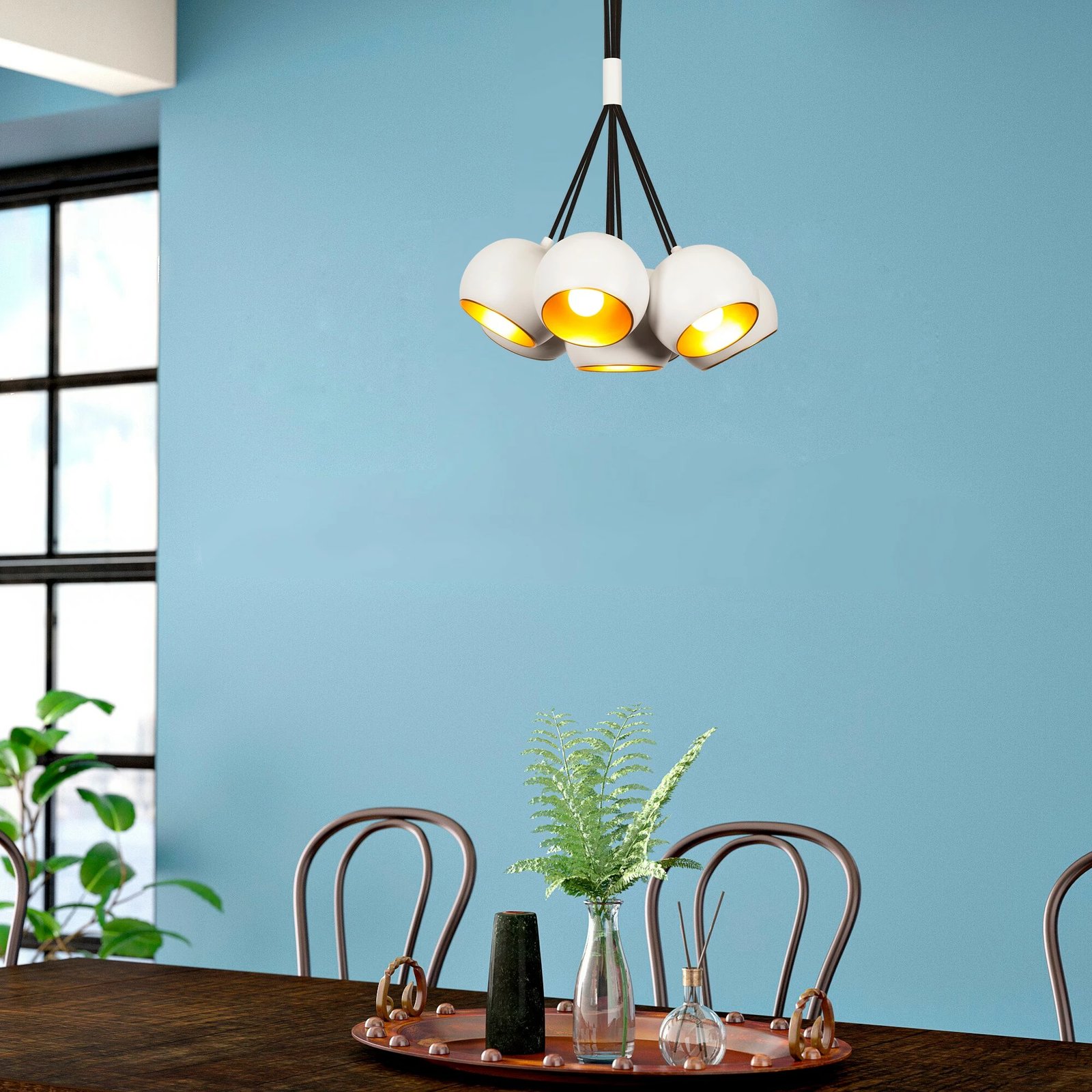 Llambë tavani Opviq, Sivani - MR-628, e bardhë dhe e artë