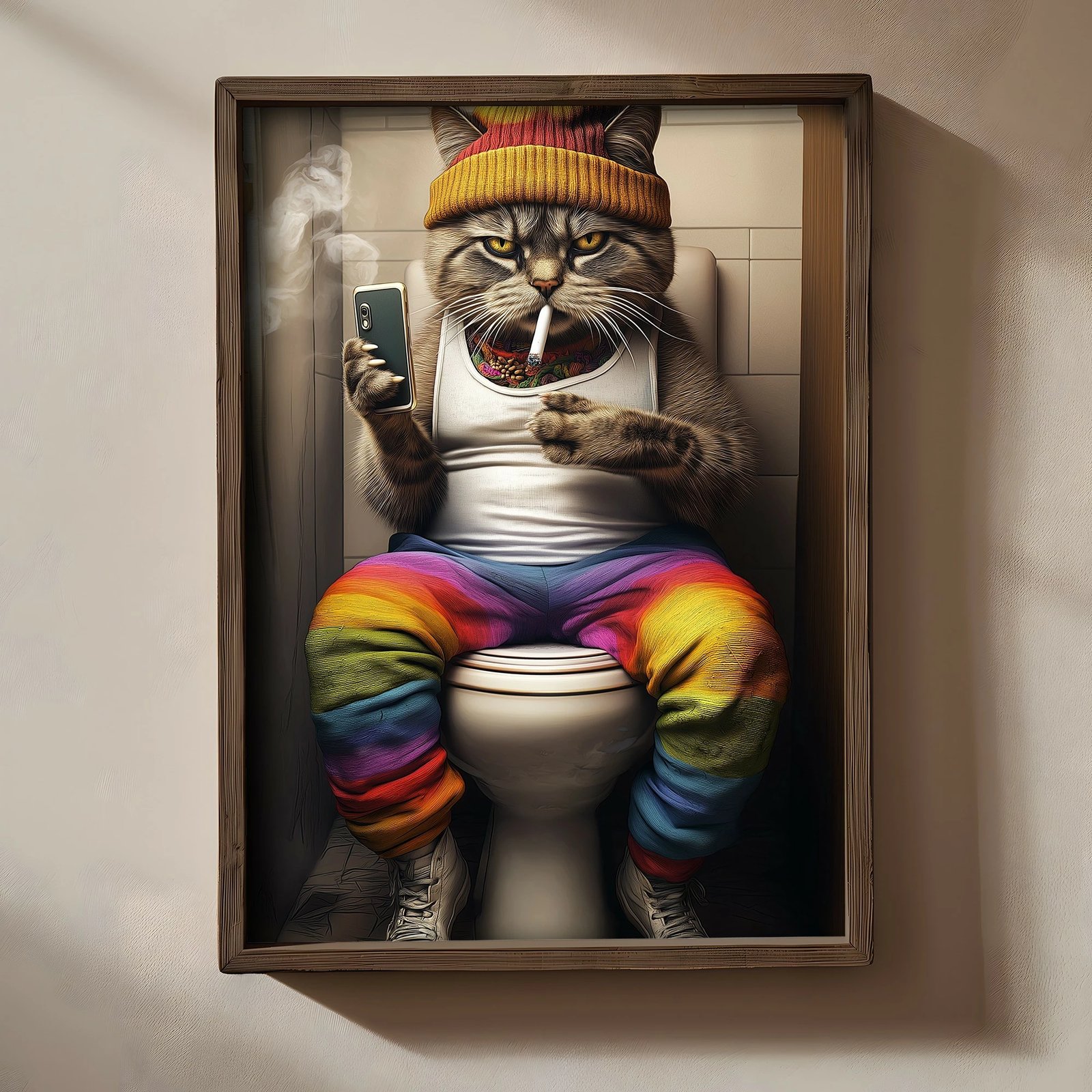 Pikturë dekorative me kornizë, MDF, Wallity, TUN004-XL, shumëngjyrëshe, 50x70x3.5cm