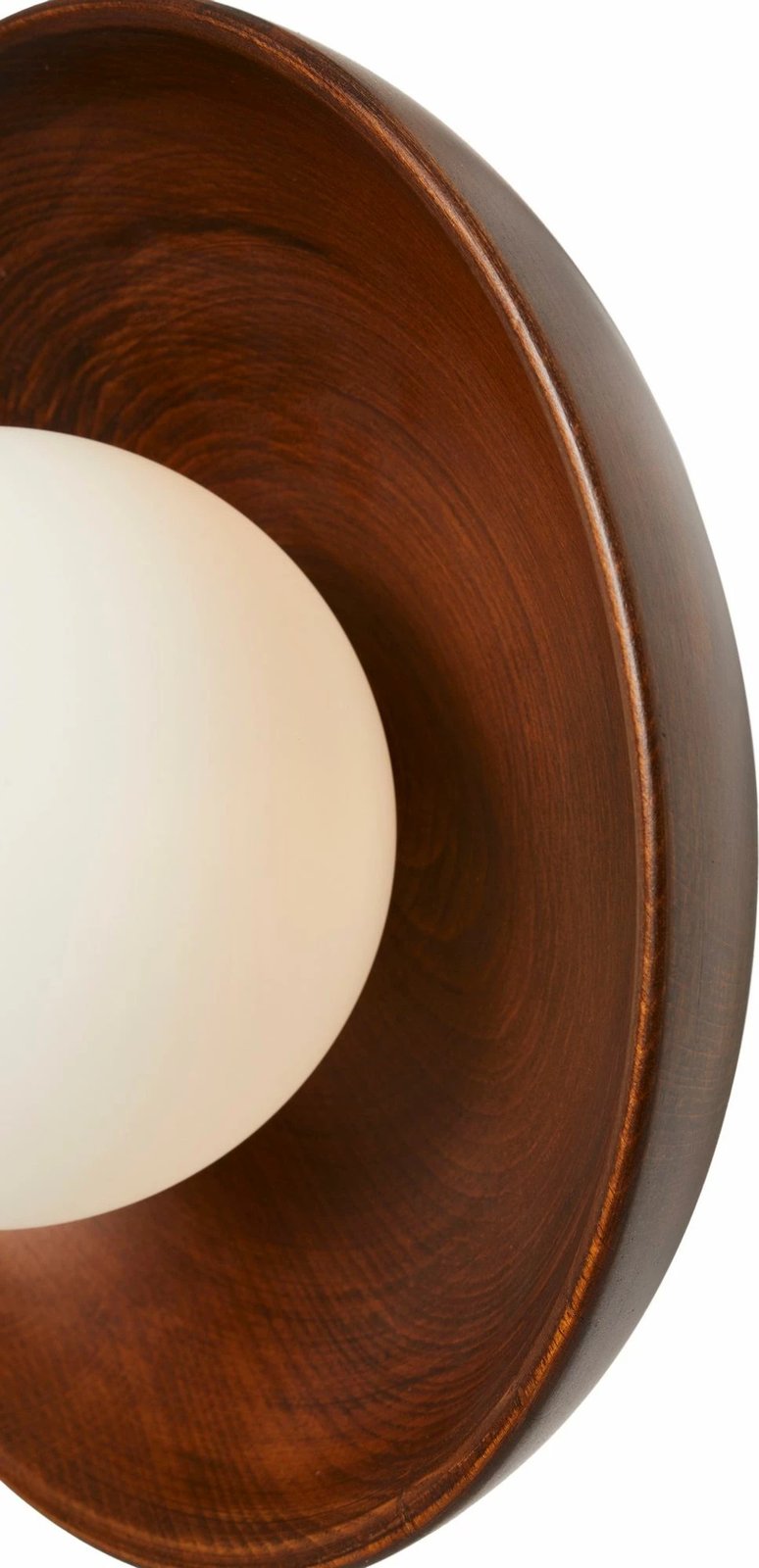 Llambë muri Opviq, dru arre, Hand-S, ngjyrë arre-bardhë