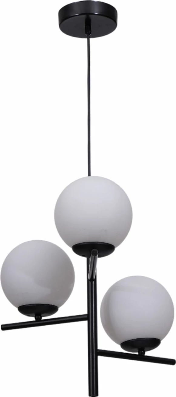 Llambadar Opviq, 9009-4, metal dhe qelq, e bardhë dhe e zezë