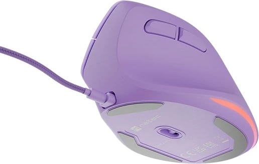 Maus vertikal Natec CRAKE 2 PRO, 12800 DPI, me kabllo, RGB, Lavandë