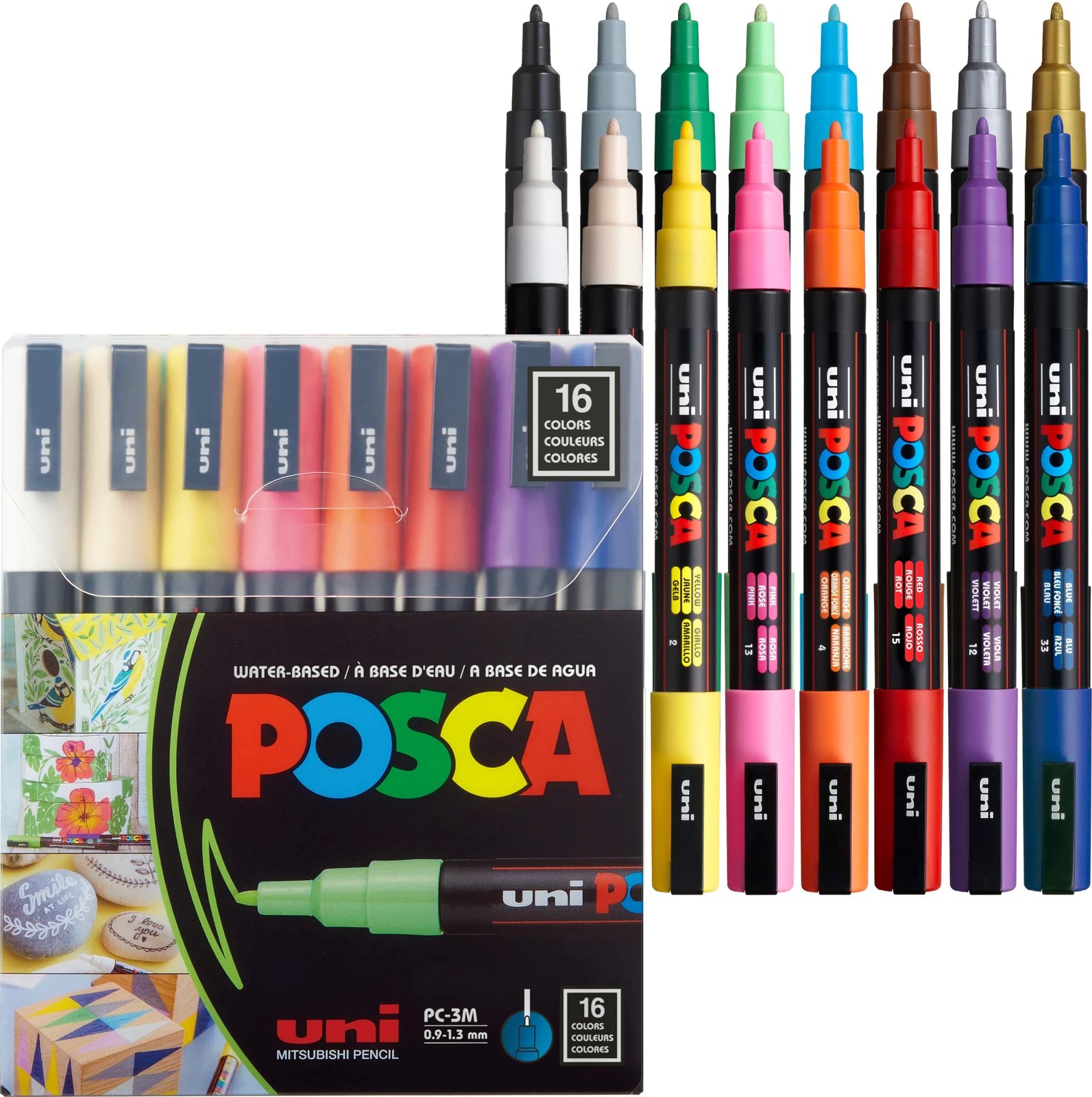 Set Marker Uni- POSCA pc-5m Basic Colors 16/1