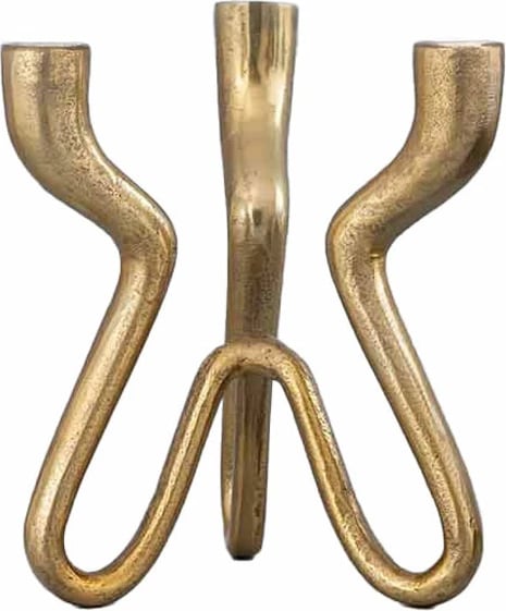 Mbajtës qirinjsh TREPPIEDE, alumin i artë, 21x19x25cm