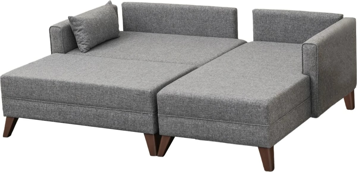 Kënd-sofë krevati Bella, kënd i djathtë, gri