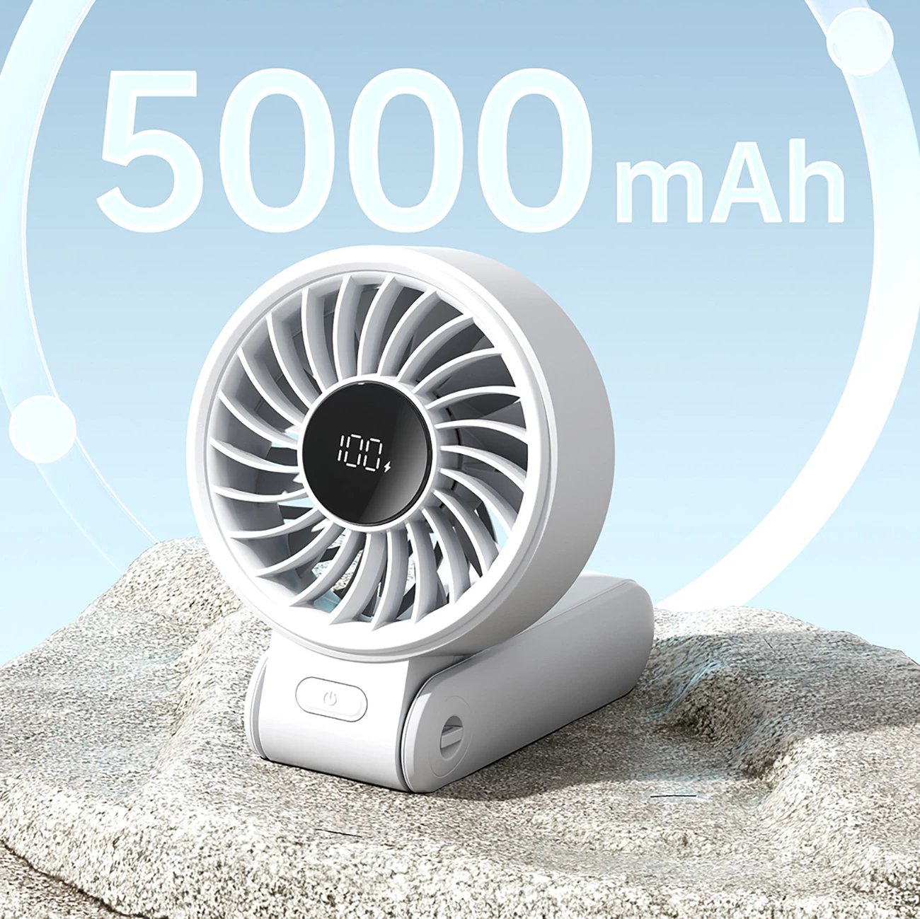 Ventilator dore Jisulife Life7, 3600mAh, USB-C, Gri