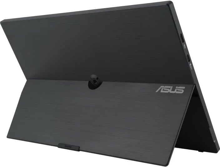 monitor portativ, Asus, ZenScreen MB16AHV, 15.6" Full HD IPS, USB‑C dhe Mini‑HDMI, auto‑rotacion, sipërfaqe anti‑reflektive, filtër Blue Light, antibakterial, e zezë/blu