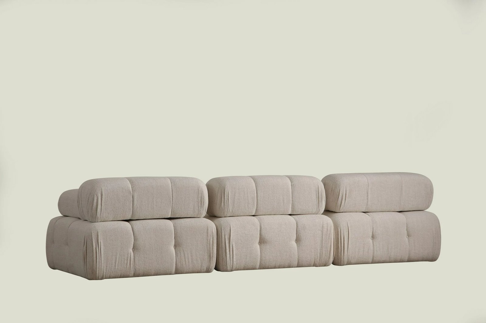 Divan treshe Atelier del Sofa, Doblo, krem bouclette, 3 pjesë