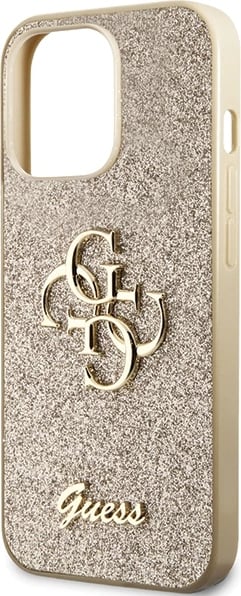 Mbështjellës Guess GUHCP13LHG4SGD për iPhone 13/13 Pro, Glitter Script Big 4G, Ari Mbështjellës Guess GUHCP13LHG4SGD për iPhone 13/13 Pro, Glitter Script Big 4G, Ari
