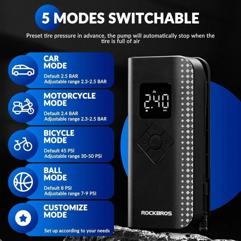 Pompë elektrike Rockbros për biçikletë