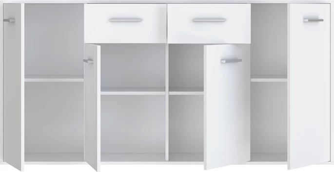 Bufe melamine, ngjyrë e bardhë, 162.3x34.2x81.7cm