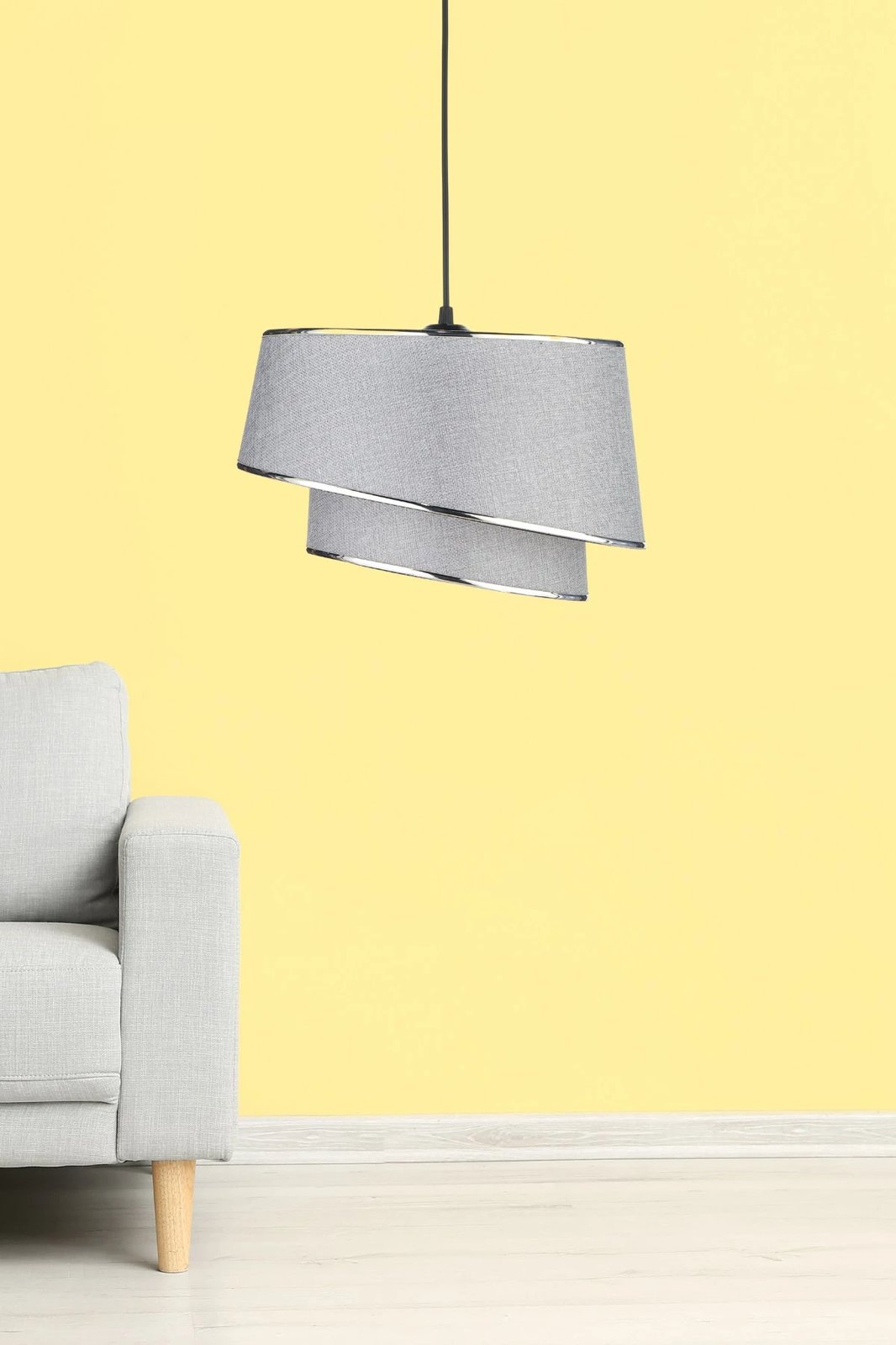 Llambë tavani Opviq, KS-2004, kapak prej stofi, ngjyrë gri dhe argjendi