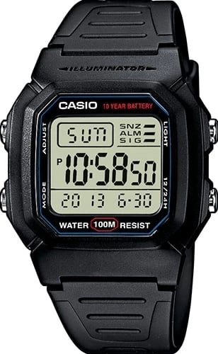 Orë dore CASIO Timeless Collection Diver-Illuminator unisex, e zezë