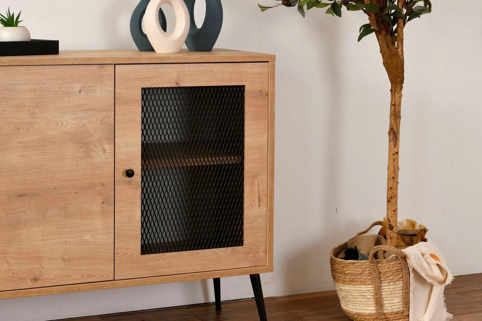 Konsolë Hanah Home, Wire, ngjyrë lisi