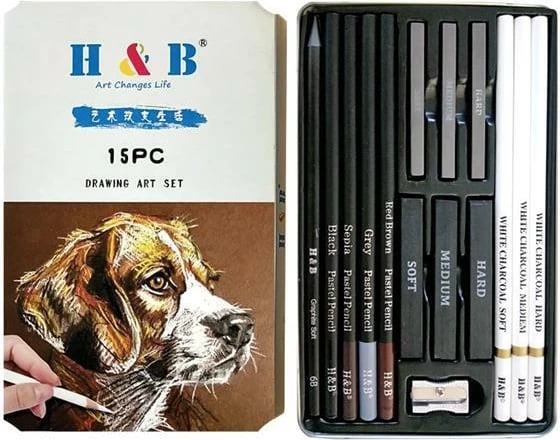 Set vizatimi 15 pjesë NEXT, me kuti metalike