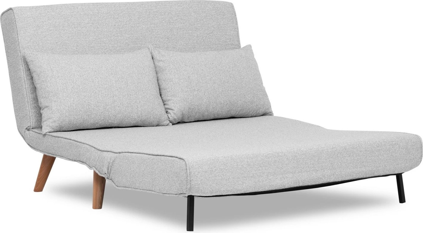 Divan-krevat dy ulëse, stof teddy, ngjyrë gri, Folde 2-Seater