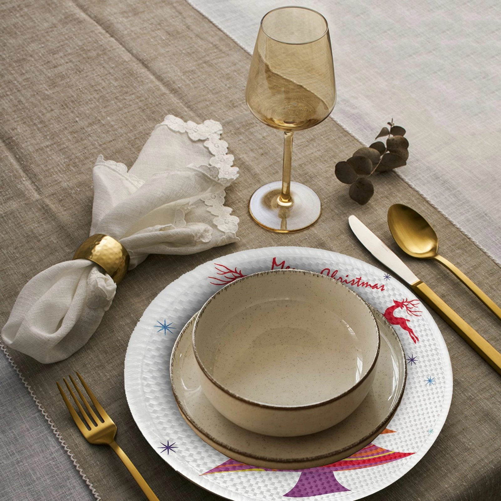 Set nënshtrues tavoline Hermia Concept, shumëngjyrësh, 4 copë, 37cm