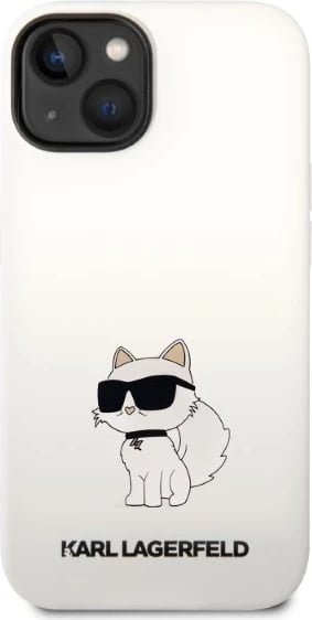 Mbështjellës Karl Lagerfeld Silicone Choupette për iPhone 14 Plus/15 Plus, Bardhë