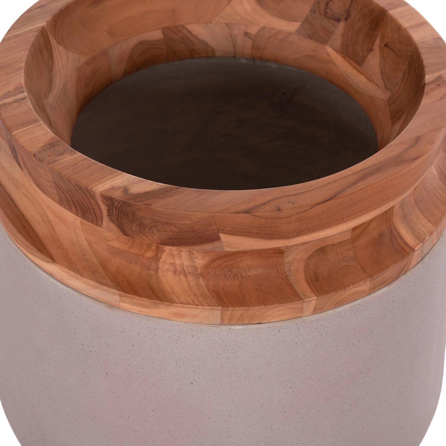 Vazo dekorative për dysheme, fibër-cement, ngjyrë gri matte, dru tik, LINTER FH4662.05L, 41x47cm