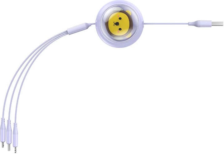 Kabllo karikimi 3-në-1 Baseus, USB në USB-C, Micro USB, Lightning, 1.1m, vjollcë