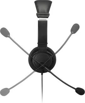 Kufje Kensington HiFi me mikrofon dhe butona për kontrollin e volumit, me kabllo, e zezë Kufje Kensington HiFi me mikrofon dhe butona për kontrollin e volumit, me kabllo, e zezë
