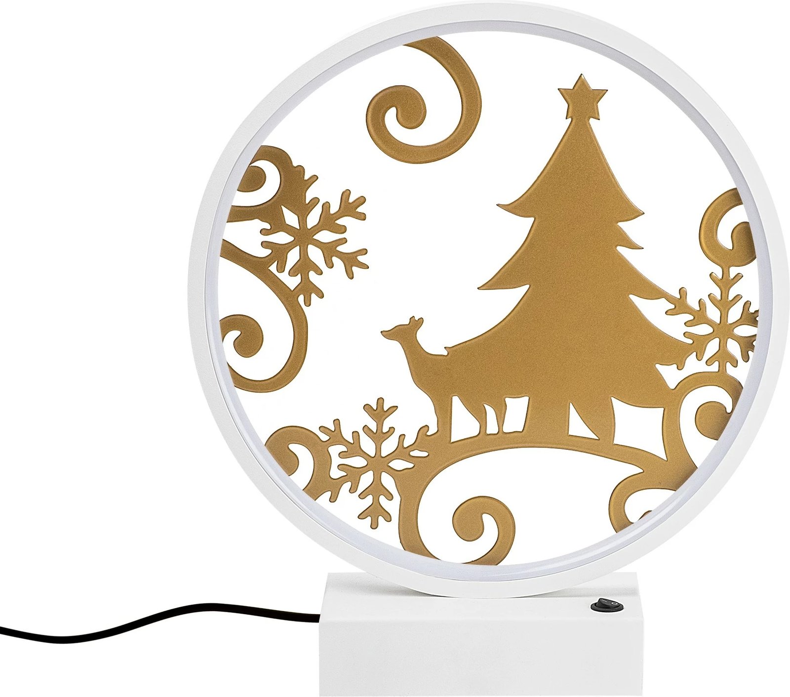 Llambë tavoline dekorative, Opviq, XMAS11, e bardhë dhe e artë