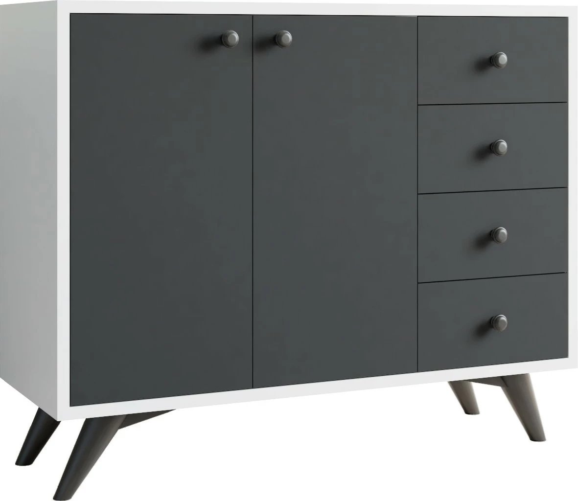 Dollap multifunksional Hanah Home, i bardhë, antracit