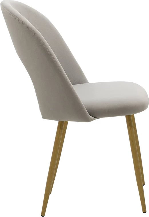 Karrige Jonah, kadife gri, këmbë natyrale, set prej 4 copash