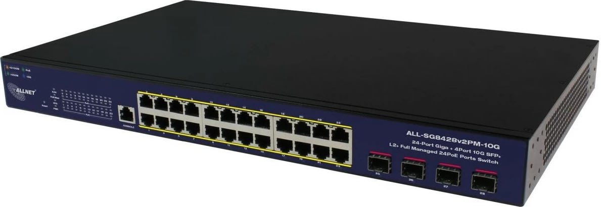Switch ALLNET ALL-SG8428v2FPM-10G, 24+4 porte, PoE, 10G, i zi