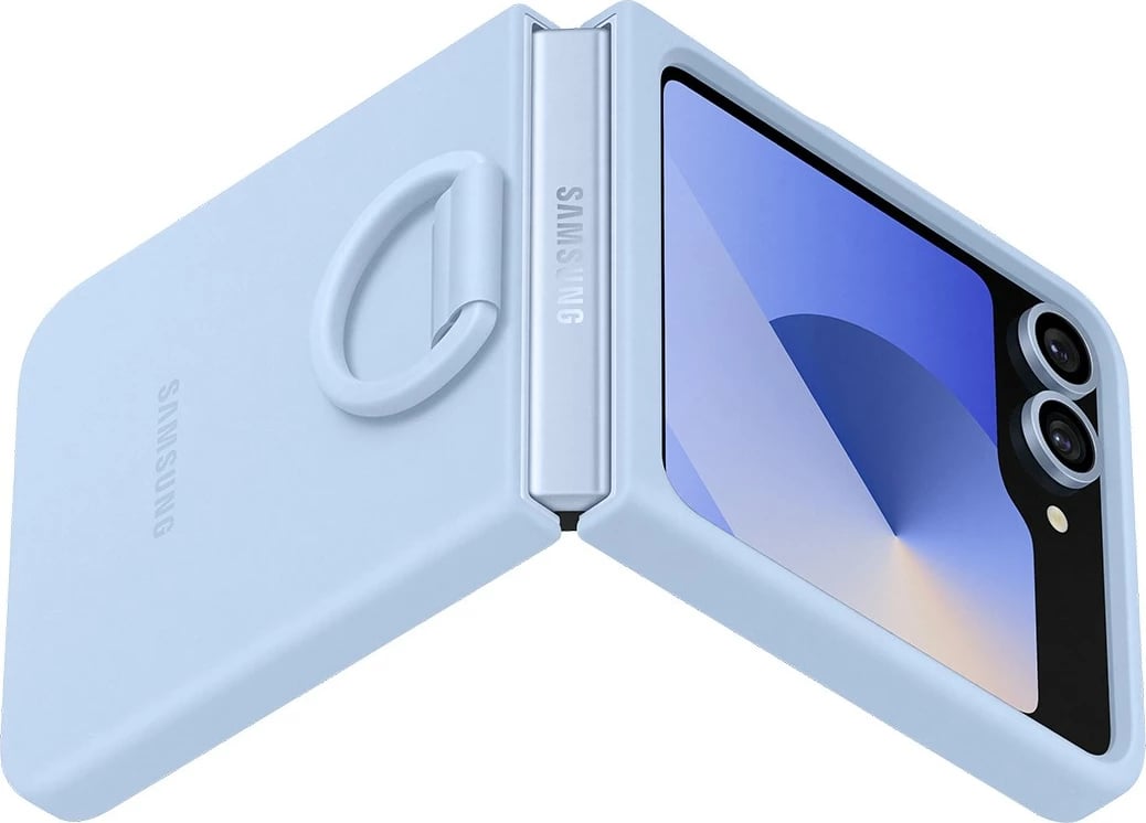 Mbështjellës Samsung Galaxy Z Flip6 silikon me unazë, blue