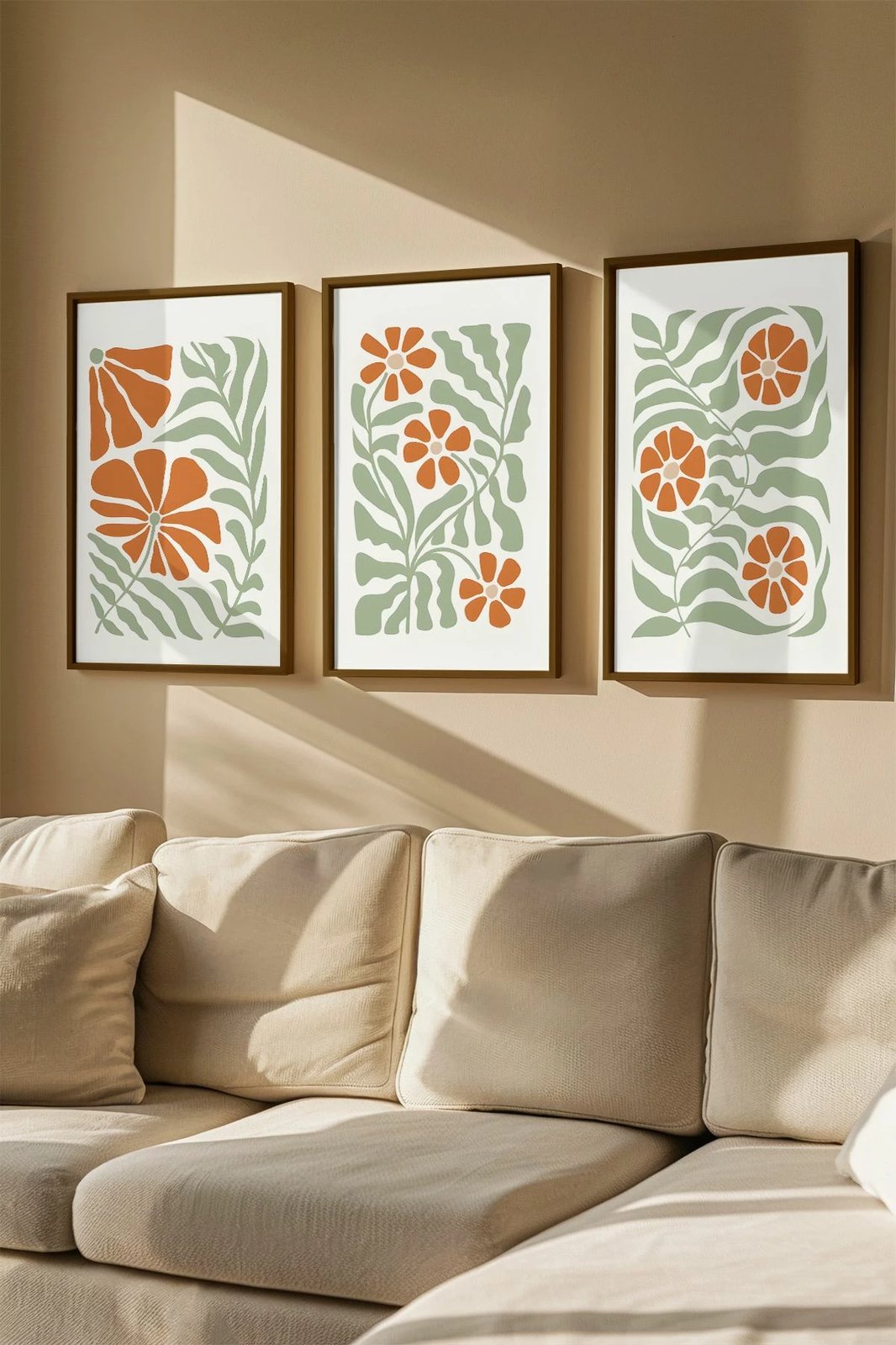 Pikturë dekorative me kornizë (3 copë), Wallity, Artvmodel9-Kahve