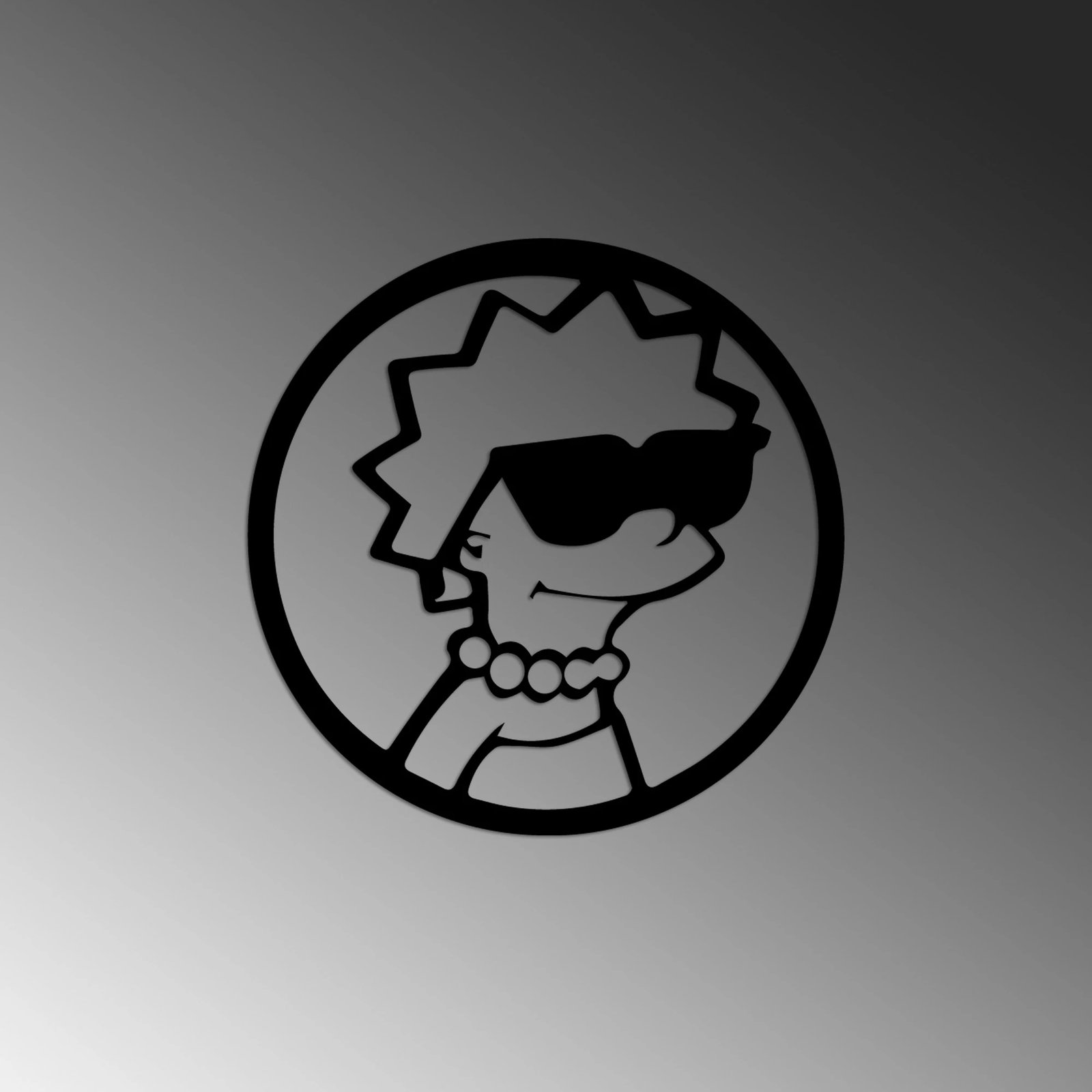 Aksesor metalik dekorativ për mur, Wallity Sımpson 5, ngjyrë e zezë, 33x33cm