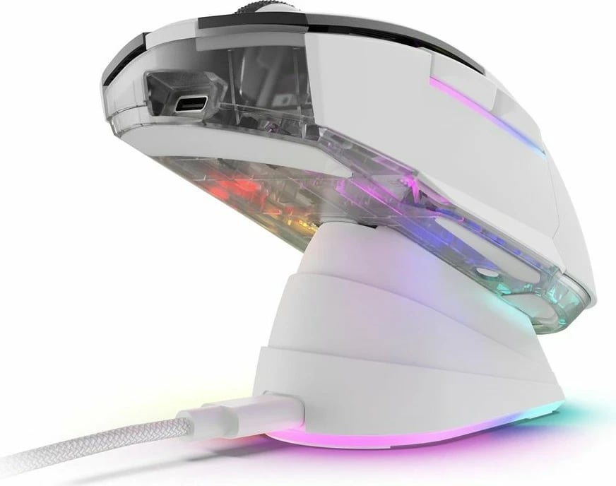 Maus Sharkoon SGM50W, 6400 DPI, i zi, i bardhë