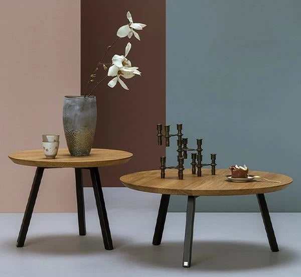 Tavolinë kafeje NEXT Nextdeco e rrumbullakët MDF 25mm Ø80xH36.5cm, ngjyrë druri