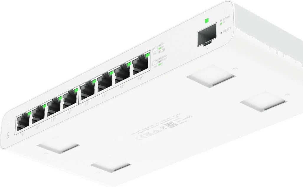Switch Ubiquiti UISP-S PoE, 8 porta, Gigabit, e bardhë