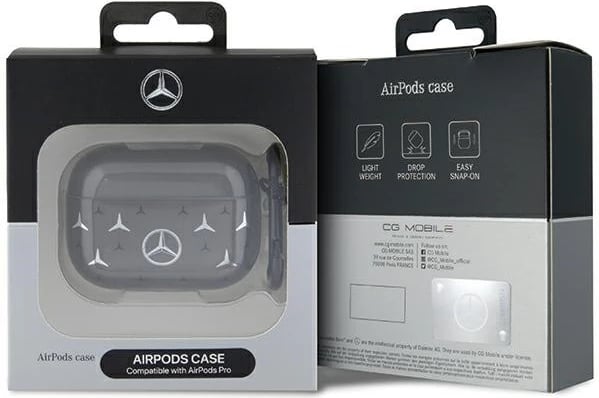 Mbështjellës Mercedes MEAP8DPMGS për AirPods Pro, Large Star Pattern, i zi