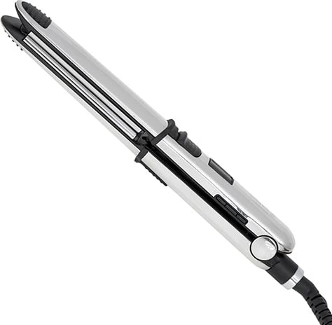 Drejtues flokësh, Adler, CR 2320, ionizim, 6 temperatura 130-230°C, pllaka titani 28x110mm, ekran LCD, bllokim krahësh, fikje automatike, me dorashkë