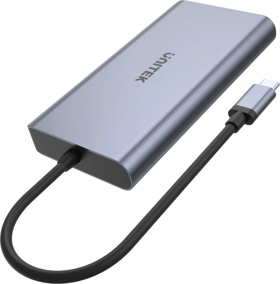 HUB Unitek D1056A, USB-C, 2x USB 3.1, HDMI 2.0, DP 1.4, RJ45, SD, PD 100W, Argjendtë
