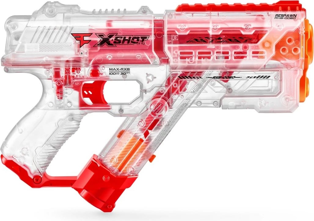 Blaster lodër ZURU X-Shot FaZe Respawn Round 12, transparent, portokalli/kuqe Blaster lodër ZURU X-Shot FaZe Respawn Round 12, transparent, portokalli/kuqe