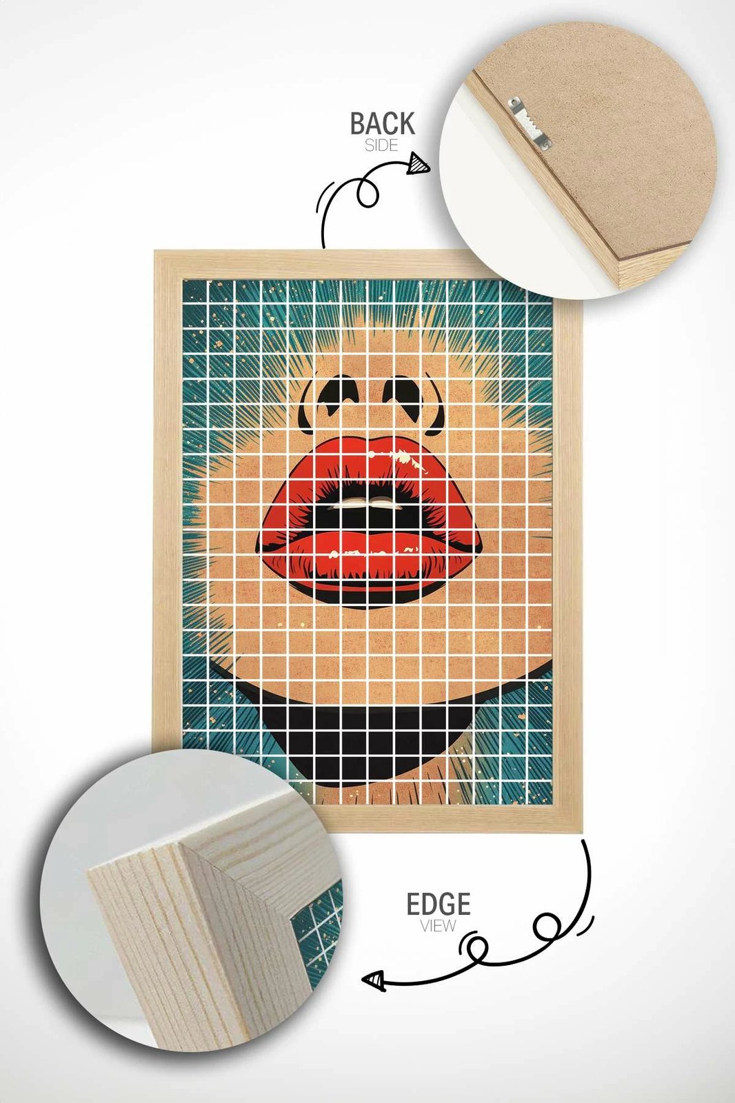 Pikturë dekorative me kornizë, shumëngjyrëshe, Popkare3, 33x48cm