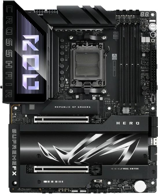 Pllakë amë Asus ROG Crosshair X870E Hero, Socket AM5, DDR5, PCIe 5.0, ATX, e zezë