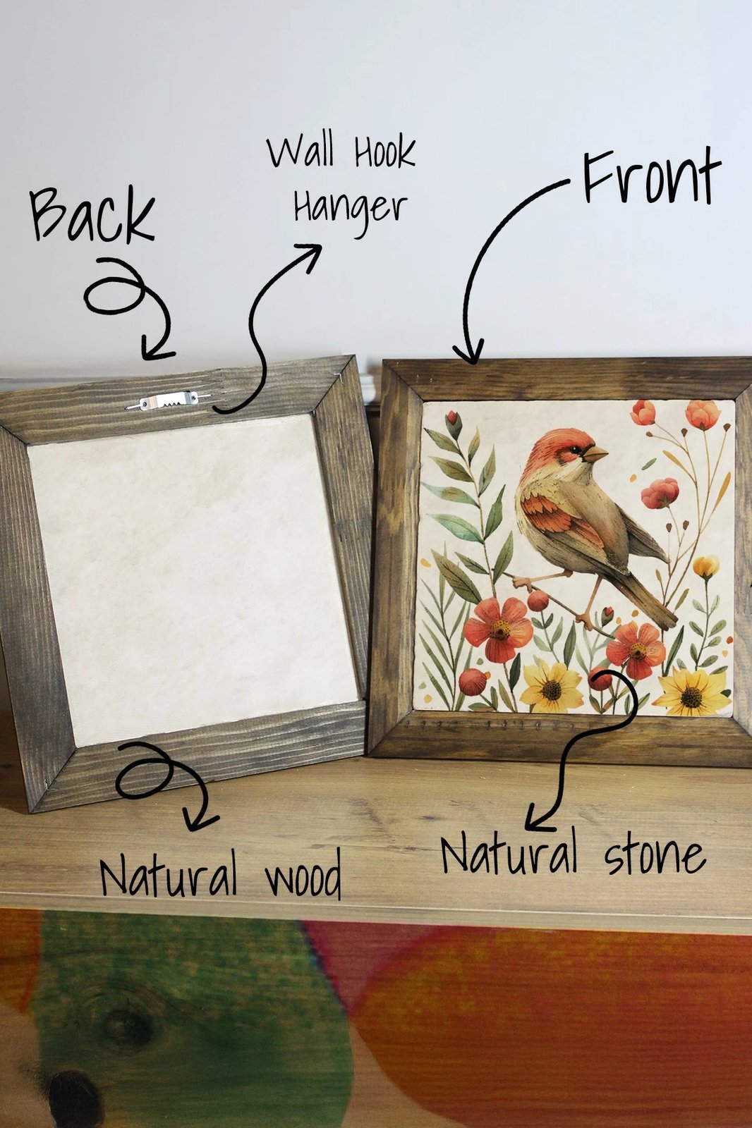 Pikturë dekorative me kornizë, Wallity, Ersytastablo24 - 16, shumëngjyrëshe, 15.5x15.5cm