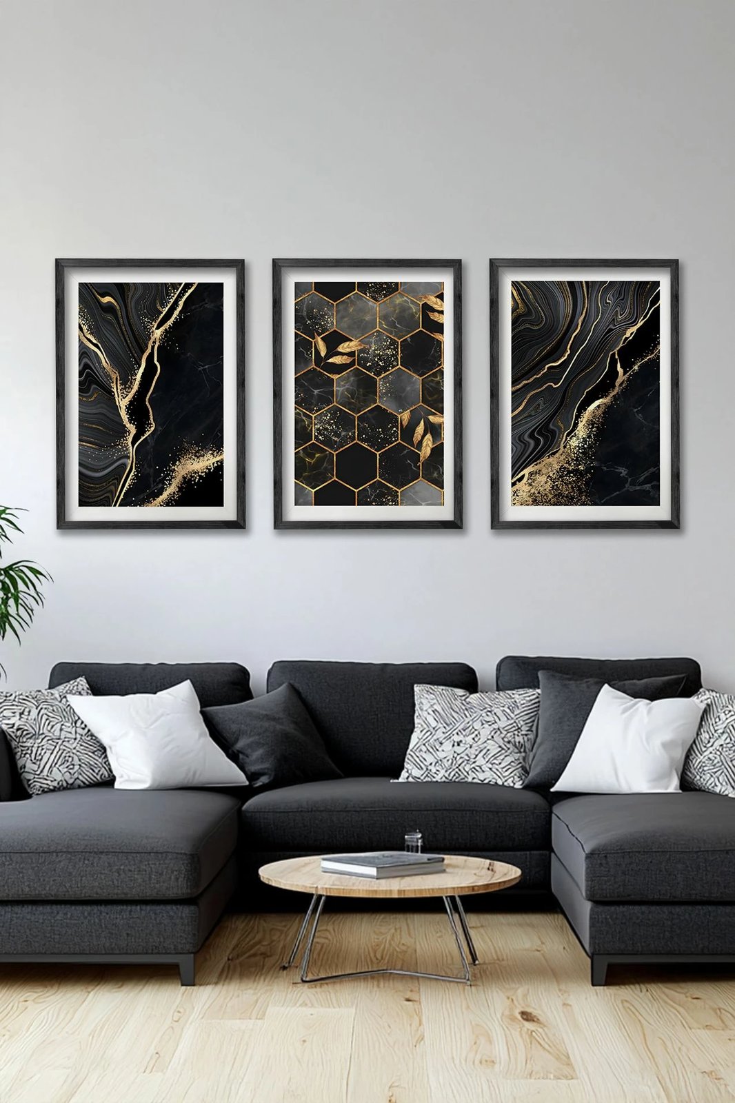 Pikturë dekorative me kornizë (3 copë), Wallity, Ersy3Syhcrv70